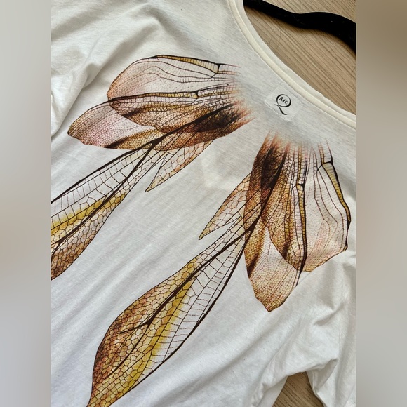 Alexander McQueen White T-shirts with Dragonfly Wings Size S - Picture 7 of 10